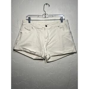 Womens white shorts XL 32 waist casual normcore everyday basic classic hippie‎
